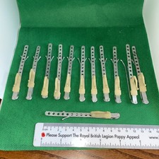 Vintage 4" Stahl Gardinenhaken mit Kunststoffhaken x 12