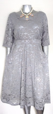 WOMAN OCCASION FORMAL LACE DRESS Size XXL POCKETS SIDE HIDDEN ZIPPER 3/4 SLEEVE