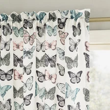 Marepesia Butterfly Print Energy Saving Rod Pocket Curtain Panel, 54" x 84", ...