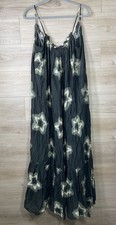 NEW Graham Keegan Anthropologie The Malika Printed Maxi Dress Size L Gray Floral
