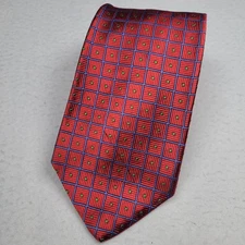 Chizzini Rome Paris Made In USA Tie Hand Made 100% Silk Red