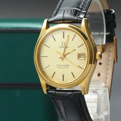 [Near Mint] OMEGA Seamaster Cal.1342 196.0190 Gold Tone Quartz Men's Watch JAPAN