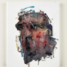 J.E. HANNUM Oil Painting ABSTRACT PORTRAITURE Collectible ORIGINAL signed