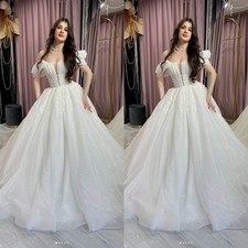 Gorgeous Wedding Dresses Off The Shoulder A Line Tulle Sweep Train Bridal Gowns