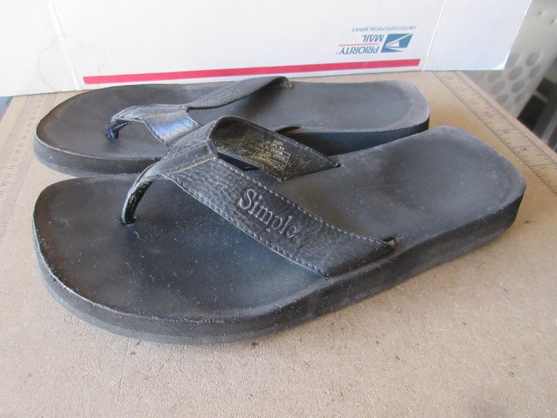 Men's SIMPLE Shoes leather flip flop thong sandals, M 9.5 - (O 506)