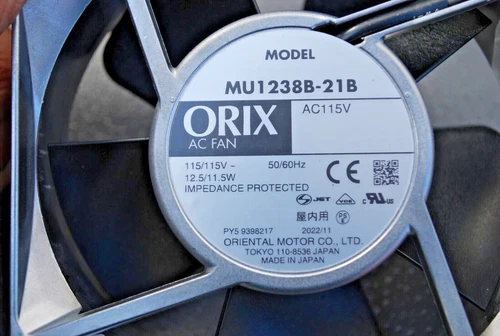 pack of two (2) ORIX MU1238B-21B AXIAL FAN with guard and lead cord