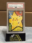 1999 POKEMON TOPPS Movie Edition EDT Sticker Cards - PIKACHU STANDING PSA 7 NM!