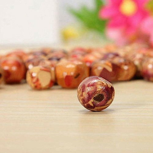 100pcs Wooden Beads Large Holes Mixed For Macrame Jewelry Making Crafts DIY US - Picture 5 of 12