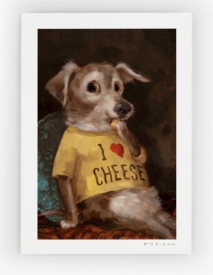Alison Friend - I Heart Cheese Dog Fine Art Print W/COA Limited