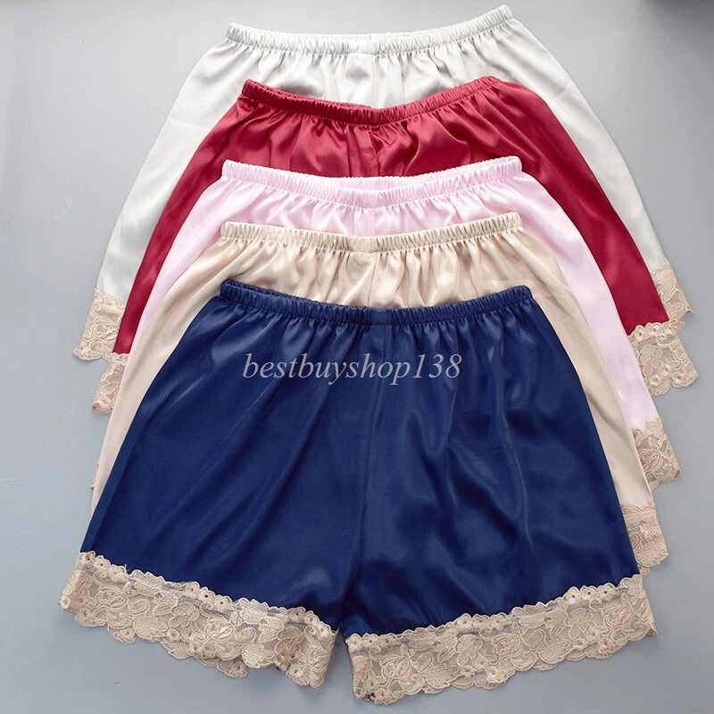 Anti-Static Slip Satin Bloomers Panties Pettipants Sleepwear Shorts Lingerie 4XL - Image 2 of 4