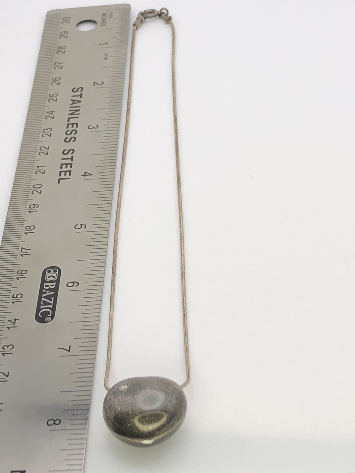 Vintage 925 Solid Sterling Silver Puff Heart Pend… - image 4