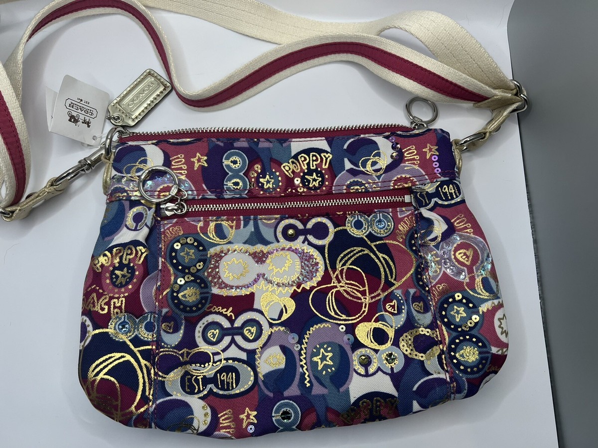 NWT Coach Poppy Pop C Signature Graffiti Crossbody Sequin