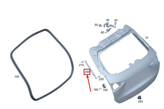 Vérin à gaz de hayon arrière MERCEDES-BENZ C W206 A2069800300