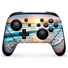 Nintendo Switch Pro Controller Skin Decal Vinyl Wrap - sunset on beach