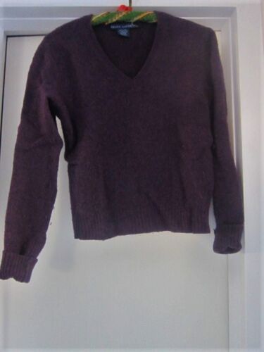 GIRL'S SWEATER, RALPH LAUREN, V-NECK, WOOL, PLUM, LARGE (GIRLS)
