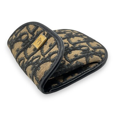 Christian Dior Trotter Canvas Leather Coin Purse Compact