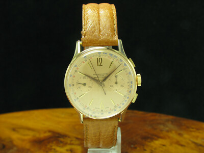 Chronographe Suisse 18kt Oro Rosso Carica Manuale Orologio da Uomo