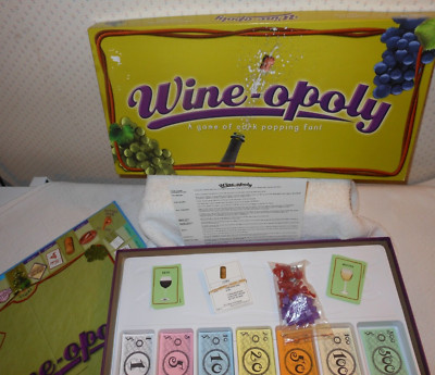 Wineopoly Wine-Opoly Monopoly Board Game USA Late for the Sky 100% Complete