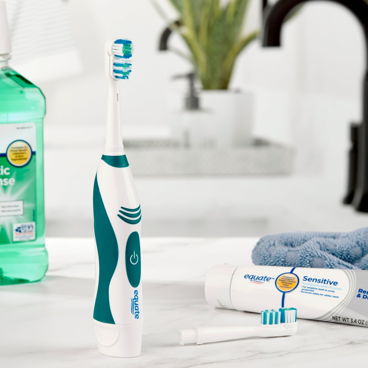 Equate Dual Zone Electric Battery Toothbrush with Replacement