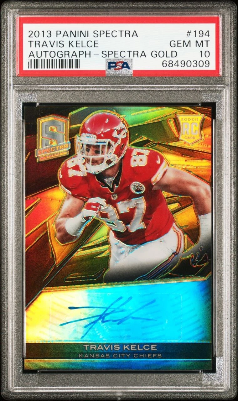 Travis Kelce Panini Spectra #194 Autograph-Spectra Gold