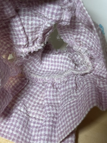 VTG 1960s Ideal Tammy Doll Fashion Light Blue Pattern Farm Dress needs repaired - Picture 10 of 10