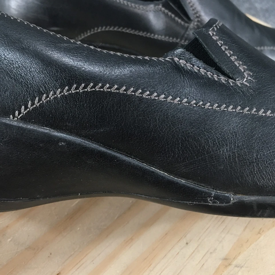 Zapatos Aravon para mujer 8.5 B Tia informales sin cordones punta de bicicleta mocasín WST05BK negros Foto 4 de 4