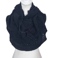 C. Wonder by Christian Siriano Black Infinity Scarf with Metallic Silver Edge