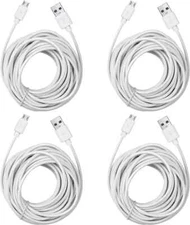 4-Pack 25Ft Security Camera Micro USB Extension Cable Compatible for Wyze Cam