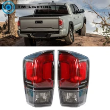 Pair Black Bezel Clear Lens Rear Tail lights Lamps For Toyota Tacoma 2016-2021