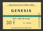 RARE / CONCERT TICKET TICKET - GENESIS: LIVE PARIS ( FRANCE ) 1975 PHIL COLLINS