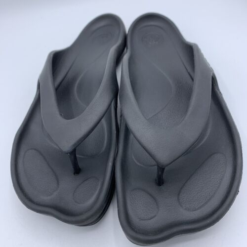 Crocs Women's Almost Barefoot Flip-Flops ABF Thong Sandals Black Size 11 - Picture 3 of 12