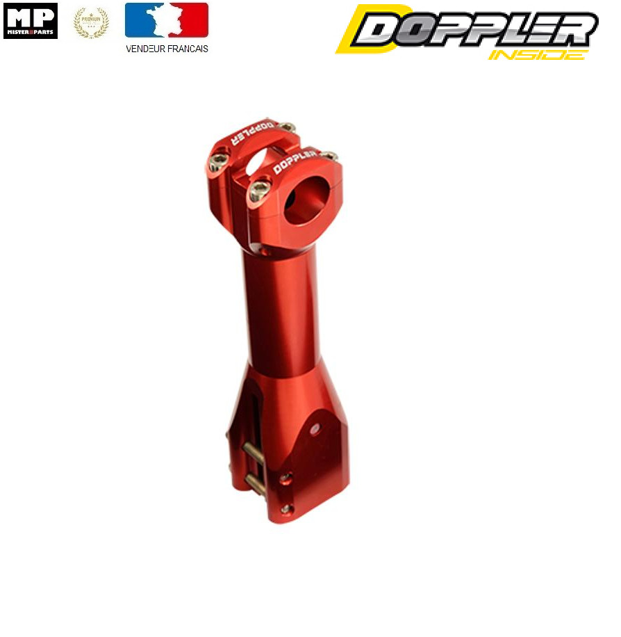 Potence Doppler Nitro rouge pour installer un guidon cross sur Aerox 50