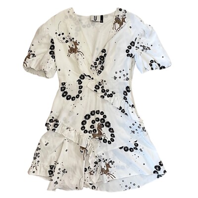 TOPSHOP UNIQUE ALICE SILK DRESS S Ruffle Wrap Party Wedding Guest Summer Bambi