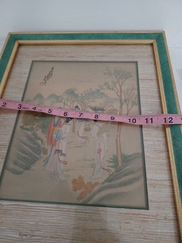 2 Vintage Japanese Oriental woman tree flower picture frame 16×12 - Picture 12 of 12