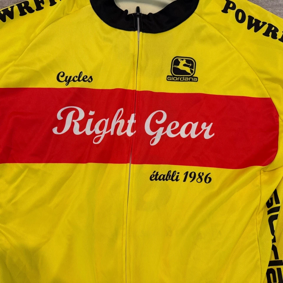 Camiseta de ciclismo Giordana Right Gear zíper completo amarela GG - Imagem 3 de 4