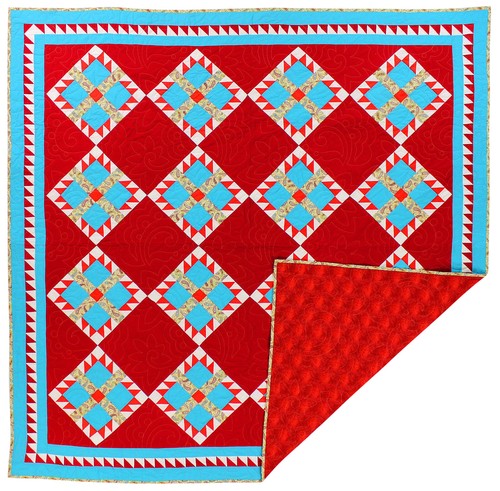 Patchwork Multi Color Bear Paw FINISHED QUILT - Very Nice Traditional look - 第 5/5 張圖片