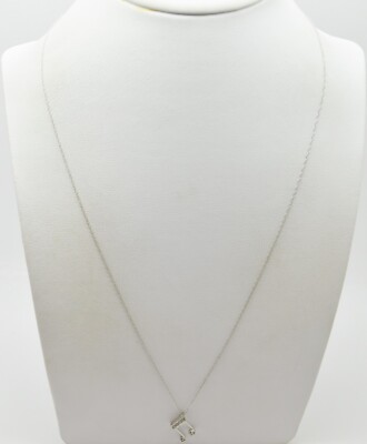 10 Weißgold Kette mit Musik Note Anhänger Halskette 18,5'' #GOLD-3539