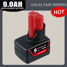 For Milwaukee for M12 12V Lithium 9.0Ah Extended Capacity Battery 48-11-2460 