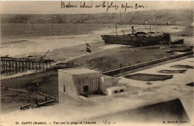 CPA AK MAROC Saffi - Vue sur la Plage et l'Amstel (964336)