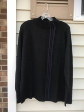 Men's Claiborne Black Long Sleeve Crew Neck Pullover Sweater Top Size M