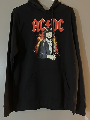NWT AC/DC ''Highway to Hell'' Black Pullover Hoodie Sweatshirt Unisex Men s Sz M