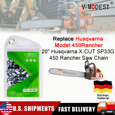 Replace Husqvarna X-Cut SP33G 20'' Chainsaw Chain 0.325'' .050 Gauge 80DL