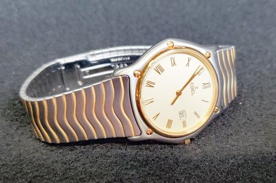 Ebel Sports Classic Wave 183903 Date 18k Gold Plated Steel 34MM