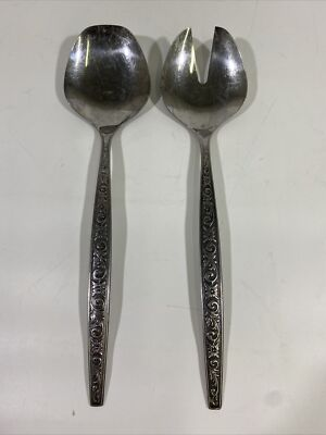 #ad Vintage MCM Midcentury International Di Lido Salad Serving Set Fork Spoon Japan $28.47