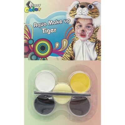 TIGER SCHMINKE Karneval Fasching Katze Löwe Tier Kostüm Party Aqua Make Up Farbe