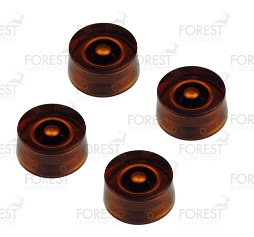 Gibson Epiphone® Speed Style Guitar Knob 4 Set Amber / White Letters, Metric