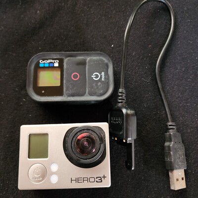 GoPro HERO 3+ Plus Silver Action Camcorder Camera & Remote W CABLE Tested!