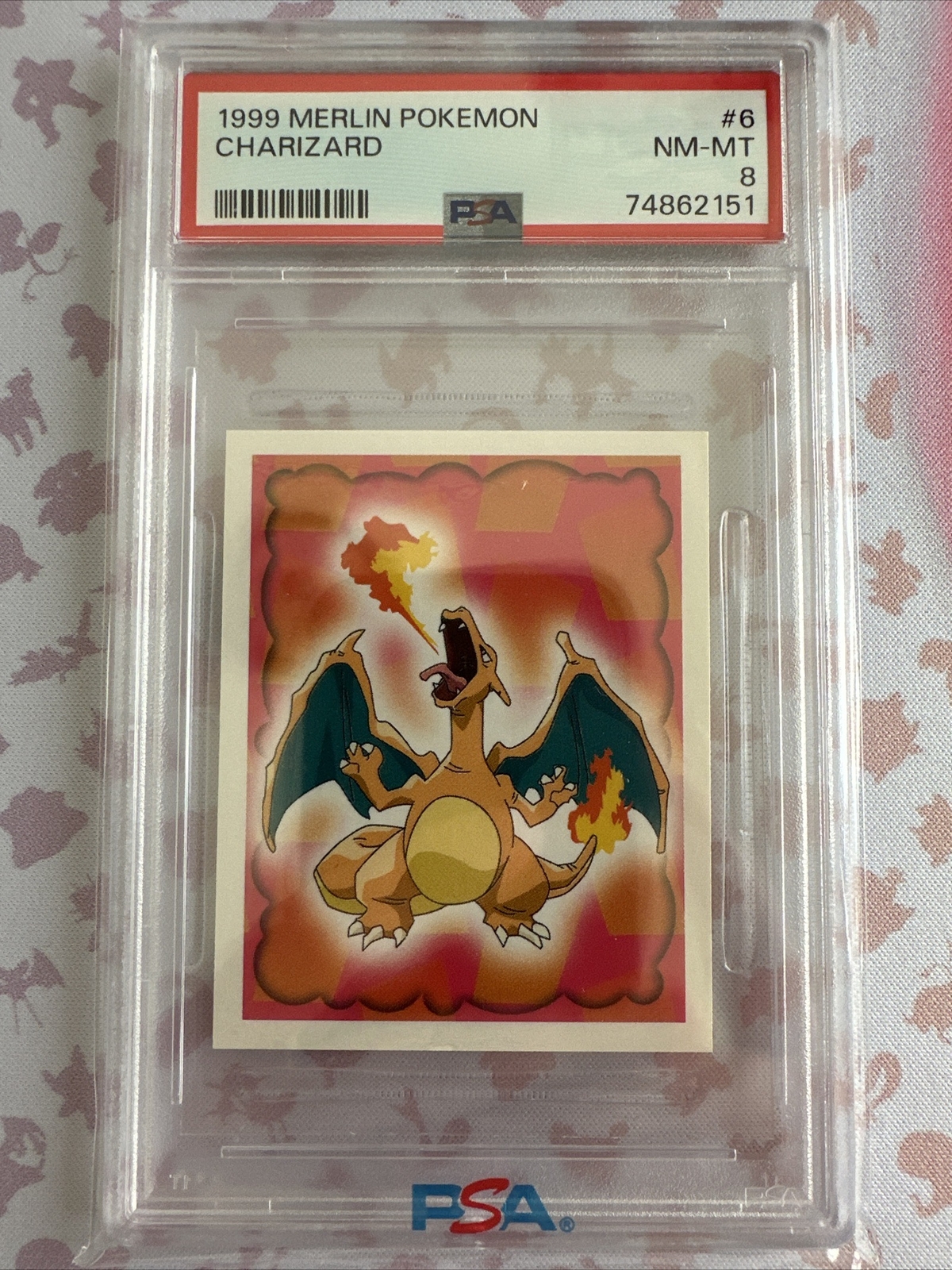 PSA 8 NM-MT 1999 Merlin Pokemon Charizard Sticker #6