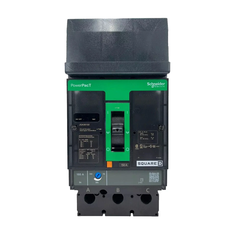 全新带盒 - D 方形 - JGA36150 - 断路器,Powerpact J,150A,3 杆,600 伏交流