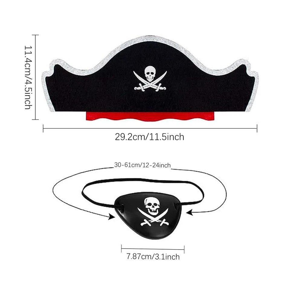 12/18 X Halloween Pirata Juegos con disfraces Conjunto de fiesta Parches de ojo de pirata Bandera pirata Calavera Foto 2 de 4